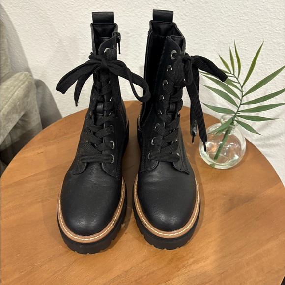 Sun + Stone Black Combat Boots - Picture 4 of 6